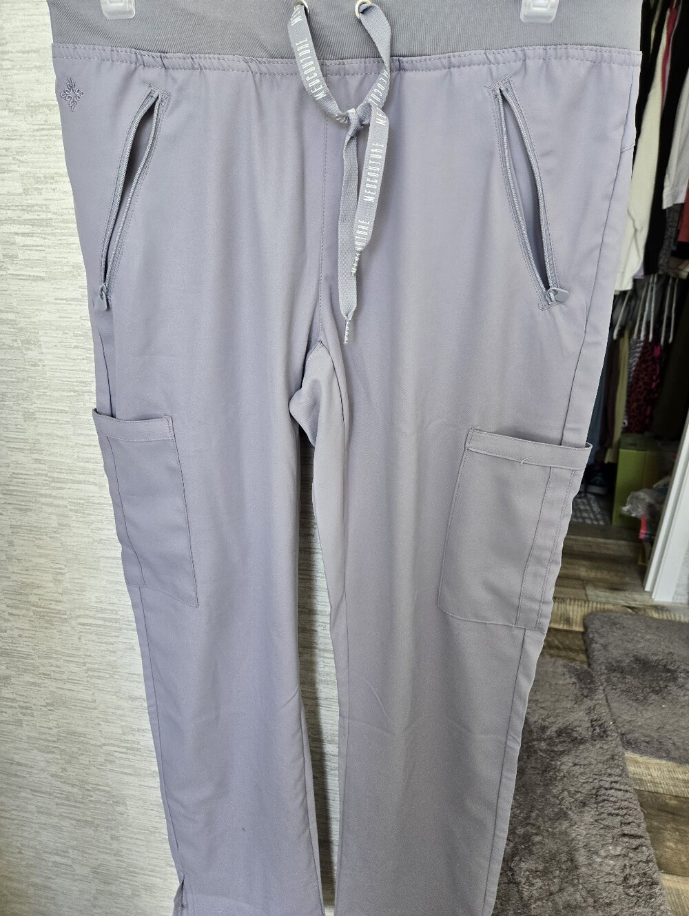 Womens Medcouture Scrub Pants in Light Gray